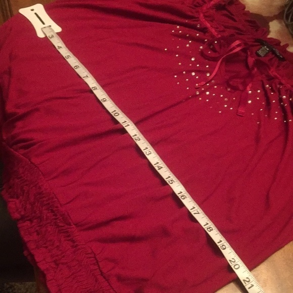 LENA Red Peasant Top Petite - Picture 4 of 7